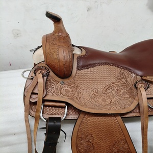 Silla de montar occidental de cuero artesanal de alta calidad personalizable con asiento cómodo de Adeefa Enterprises - Product Image 4