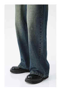 <b>Mens</b> Denim Jeans Slim Fit Straight <b>y</b> Pant Mid Waist Ripped Distressed Washed Embroidery Casual - Product Image 2