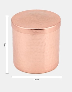 Elegant design hammered pure copper shiny polished scented candle <b>jar</b> with lid decorative candle container luxury candle <b>jar</b> - Product Image 6