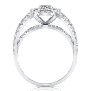 Anillos de compromiso REYES de alta calidad en oro sólido de 14K y 18K con corte ovalado y halo de diamantes de 1.5 quilates para mujer, joyería fina con certificación IGI. - Product Image 4