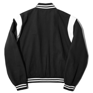 Veste de sport noire pour homme, couleur unie, fermeture éclair, doublure en satin, style décontracté, coupe classique, vêtement d'automne - Product Image 2