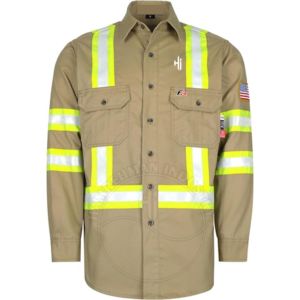 Chemises FR en coton ignifuge pour hommes, à manches longues, légères, grandes tailles, pour le soudage et la protection contre les flammes, vente en gros - Product Image 1