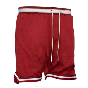 Shorts de sport décontractés pour hommes en toile unie, séchage rapide, respirants, couleur bordeaux, fabrication OEM, vente en gros - Product Image 4