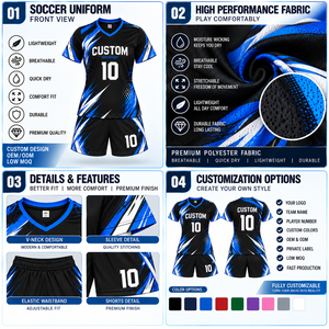 <b>Girls</b> Soccer Uniforms <b>Football</b> Jersey Pro Set Thick Padded Shirt Shorts Quick Dry Plus Size - Product Image 3