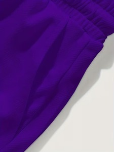 Men Nonwoven Solid Running Shorts Men Solid Purple Drawstring Shorts Quick Dry Casual Gym Fitness Workout Bottoms <b>Mid</b> Waist - Product Image 3
