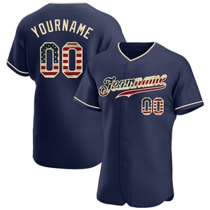 เสื้อเจอร์ซีย์เบสบอลแท้ลายธงสหรัฐอเมริกากองทัพเรือวินเทจ - Product Image 1