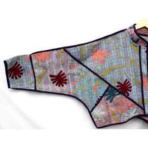 <b>ART</b>&<b>ART</b> Hand Embroidered Quilted Patchwork Eco-Friendly Quick Dry Reversible Regular Sleeve Mandarin Collar 100% Cotton Jacket - Product Image 3