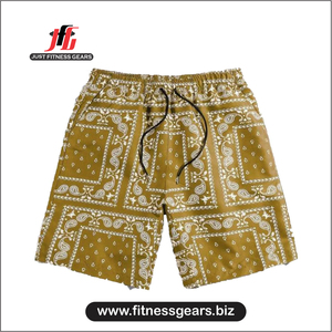 Short de bain pour homme en Spandex/Coton, à logo frontal uni, taille mi-haute, séchage rapide, 220g, avec cordon de serrage, pour la plage et les loisirs - Product Image 3