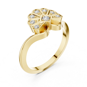 Anillo de Oro Rosa de 14K con Diamante Cultivado en Laboratorio, Corte Redondo, para Mujer |   Ropa de Uso Diario |   Diamante Cultivado Nuevo - Product Image 6