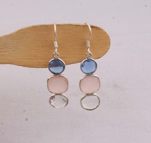 Handmade Multi-Gemstone <b>Earrings</b> 925 <b>Sterling</b> <b>Silver</b> Jewelry Manufacturer Wholesale Assorted Natural Stone Drop <b>Dangle</b> <b>Earrings</b> - Product Image 6