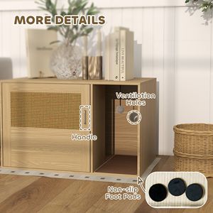 Lettiera per Gatti Automatica di Grande Capacità, Facile da Pulire, in Plastica e Legno, per Uso in Soggiorno - Product Image 3