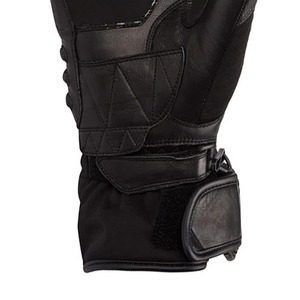 Leather Full <b>Finger</b> Riding Gloves Lace-Up Closure Adjustable Wrist <b>Strap</b> Unisex Black Touch Screen Comfortable - Product Image 5