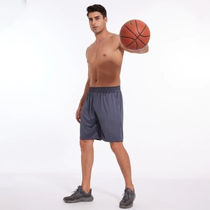 Shorts de sport pour homme, couleur unie, séchage rapide, taille élastique, longueur mi-cuisse, style bermuda, gris, polyester, vêtements de sport - Product Image 6