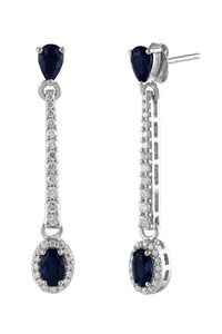 Diamond and Tanzanite Earring in 92.5 Sterling Silver KLST-30761 - Product Image 5