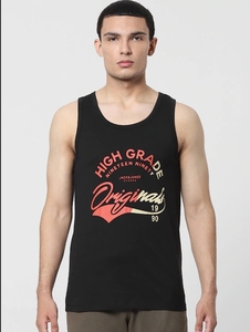 Camiseta sin mangas de algodón negra para hombre, diseño original de alta calidad, cuello redondo, informal, transpirable, con logotipo frontal - Product Image 5