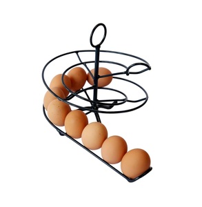 Black metal <b>egg</b> basket with handle vintage farmhouse round wire <b>storage</b> organizer for kitchen countertop rustic holder - Product Image 1