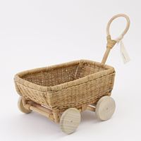 Poussettes pour poupées, poussettes en rotin, chariots écologiques à tirer, poussettes à pousser