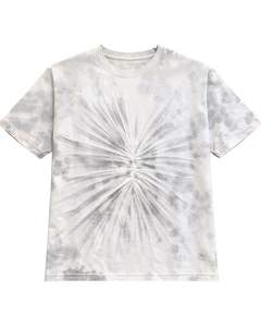 T-shirt personnalisé blanc et gris tie-dye pour homme, en coton, col rond, manches courtes, lavage radial, streetwear décontracté, été, vente en gros OEM - Product Image 1