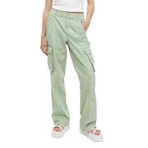2025 personnalisé élégant femmes Baggy Cargo pantalon respirant 6 poches toile pantalon exportation qualité plat avant Style en gros - Product Image 1