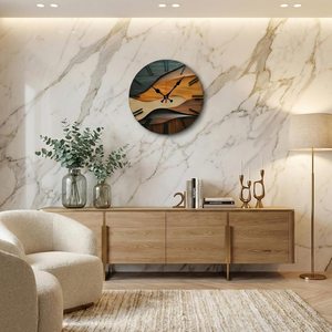 <b>Modern</b> Wooden <b>Wall</b> <b>Clock</b> 25cm Round Layered Wood Decor - Product Image 4