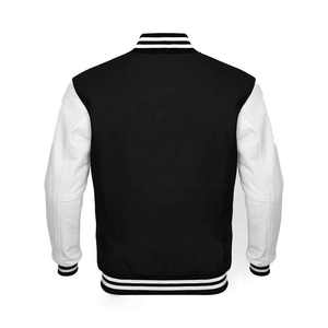 Chaqueta Universitaria de Béisbol para Hombre, Diseño Personalizado, Cuello Alto de Lana Blanca, Lana Negra, Ecológica y Transpirable - Product Image 6