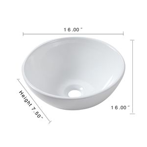 Lavabo da Appoggio Artistico in Ceramica Bianca Senza Rubinetto e Scarico - Product Image 6