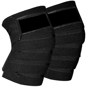 Fawkes Sports Genouillère Rayée Noir Rouge Élastique Unisexe Soutien Compression Respirante Détection par Aiguille Meilleure Vente - Product Image 3