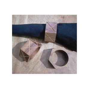 ที่ใส่ผ้าเช็ดปากไม้ทรงเรขาคณิตสมัยใหม่ |   ที่รัดผ้าเช็ดปากสำหรับตกแต่งโต๊ะหรูหราสำหรับงานแต่งงาน โรงแรม และร้านอาหาร - Product Image 1