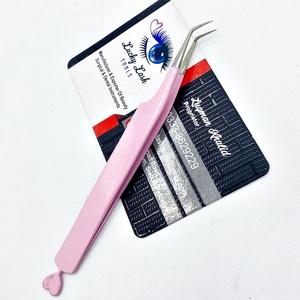 Pinzas para Pestañas LUCKY LASH TOOLS, Color Rosa Claro, Punta de Microfibra Suave de 10 mm, Acero Inoxidable de Alta Calidad, Logotipo Personalizado, Pinzas para Pestañas en Polvo - Product Image 4