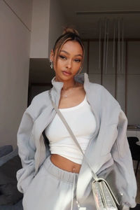 Fleece Custom logo Women's <b>Zip</b> <b>up</b> Hoodie Causal Sportswear Fleece Women Oversized Hoodie - Product Image 5