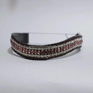 Banda Frontal para Caballo de Cuero Genuino de Alta Calidad Personalizada con Cristales y Piedras, Banda Frontal para Carreras de Caballos - Product Image 4