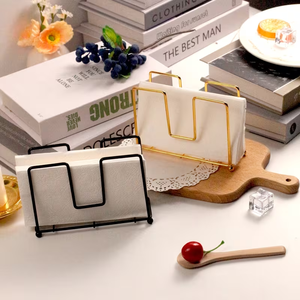 Porte-serviettes en métal en forme de U moderne pour table à manger, organisateur de papier essuie-tout minimaliste pour comptoir, cuisine, restaurant, café, maison - Product Image 1
