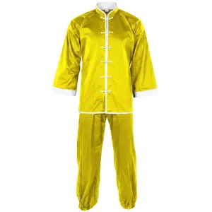 Tenue d'arts martiaux unisexe pour enfants, haut à manches longues et pantalon en satin, costume de Kung Fu pour la performance - Product Image 6
