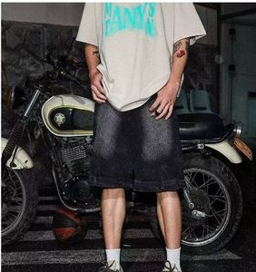 Shorts en jean décontractés pour hommes, coupe ample, couleur unie, séchage rapide, respirants, taille mi-haute, style streetwear vintage, vente en gros - Product Image 3