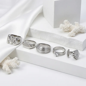 Modern Geometric Stainless Steel <b>Ring</b> for Women Waterproof Tarnish Free 304 Stainless Steel Jewelry Fashion <b>Rings</b> Wholesale - Product Image 2