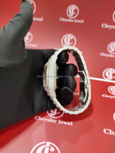 Qualité supérieure Antique Entièrement glacé VVS Clarity Moissanite Diamond Watch en acier inoxydable montre pour hommes femmes - Product Image 6