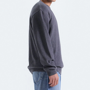 Pull en maille à col rond pour homme, couleur unie, coupe classique, pull décontracté pour l'automne, 100% coton, pulls pour hommes - Product Image 4