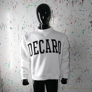Sweat-shirt à col montant DECARO ASH GREY 100% BLANC avec broderie appliquée, col large, URBAN PRODUCTIONS - Product Image 5