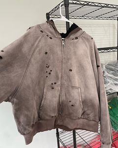Sudadera con Capucha Unisex Personalizada de Gran Tamaño, Estilo Vintage, Lavado Ácido, Desgastada, de Felpa Francesa, Estilo Urbano, con Efecto Descolorido por el Sol y Rasgado - Product Image 3