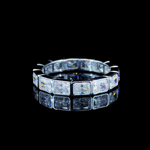 Elegante anillo de diamante radiante cultivado en laboratorio, banda de oro amarillo macizo de 14k con pulido brillante, anillo de compromiso de 1 quilate, joyería fina. - Product Image 3