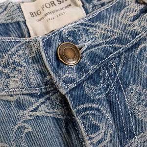 Wholesale Ex-factory Price Baggy Denim Shorts Men Cargo Shorts Custom Design Frayed Hole Knee Length Denim Shorts Men - Product Image 3