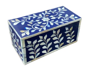 Boîte à bijoux en nacre de couleur jaune de haute qualité pour le rangement du bois de corne - Product Image 4