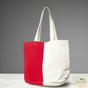 Canvas Tote <b>Bag</b> With Navy Handles Minimalist Design Open Top Daily Use Durable Structure Made In Bangladesh - Product Image 4