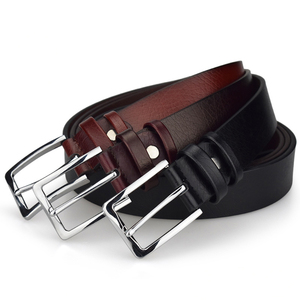 Ceinture en cuir pleine couleur de haute qualité pour homme, robuste, avec boucle classique à ardillon, confortable, pour tenues chaudes et sacs - Product Image 5
