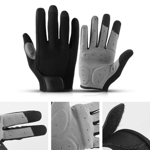 Gants de cyclisme unisexes à doigts entiers, respirants, antidérapants, en tissu polyester absorbant l'humidité, pour l'été, avec fermeture auto-agrippante - Product Image 2