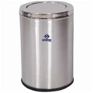 2026 Stainless Steel Cylindrical Waste <b>Bin</b> With <b>Swing</b> Lid Indoor Household Use Minimalist Design - Product Image 1