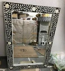 Espejo de Pared Moderno con Marco de Diseño Personalizado, Incrustaciones de Hueso y Resina para Uso Decorativo en Bodas y Eventos - Product Image 2