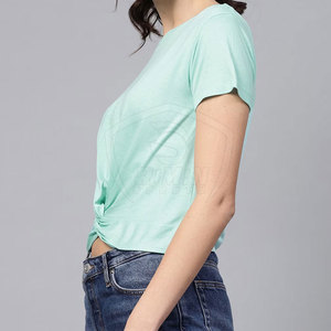 Diseña Tu Propia Camiseta Corta para Mujer, Estilo Cuello Redondo, Camiseta Corta para Mujer Más Vendida, Camiseta Corta para Mujer de Color Sólido - Product Image 2