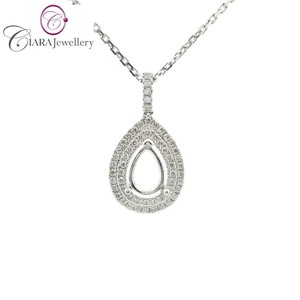 ขายร้อน AU750ทอง18K คู่หรูหราพร้อม G/VS เพชรธรรมชาติ9X6MM ลูกแพร์รูปร่างเหมาะเหมาะเหมาะเป็นของขวัญจี้ - Product Image 1