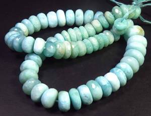 ลูกปัดพลอยลาริมาร์ทรงรอนเดลล์สีน้ำเงินธรรมชาติสวยงาม ขนาด 7-11 มม. ความยาว 12 นิ้ว แบบเจียระไนเหลี่ยม จาก Gems Valley - Product Image 3